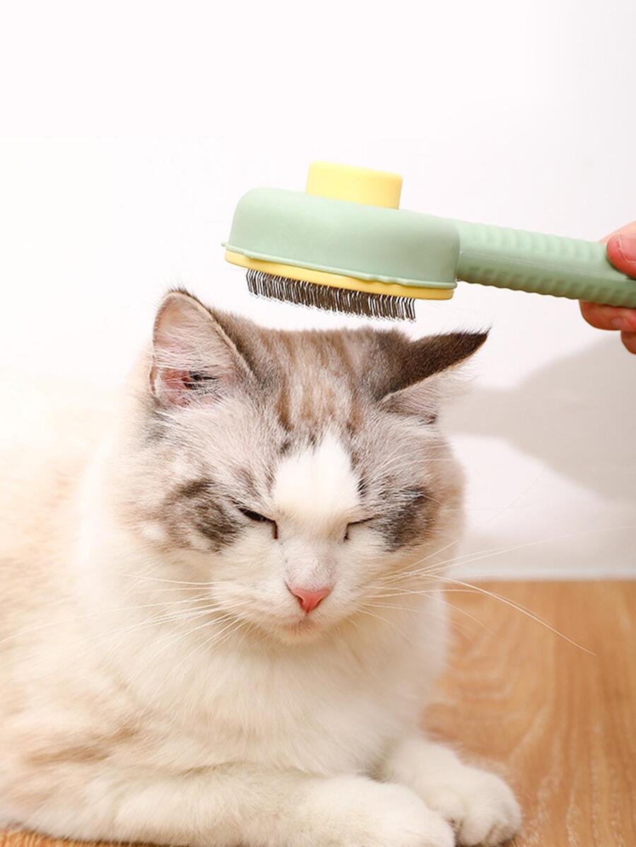 貓梳子刷洗刷便攜懸掛寵物針梳子 - 綠色 - 查看 1