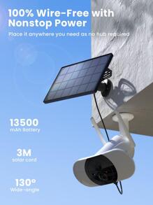ieGeek Solar Camera Security Outdoor, Floodlight Camera Wireless 2K, Solar Outdoor Home Security Camera with 1200Lumens Flood Light, AI Detection, Color Night Vision, 2-Way Talk, Work with Alexa, IP66 - 白色 - 查看 4