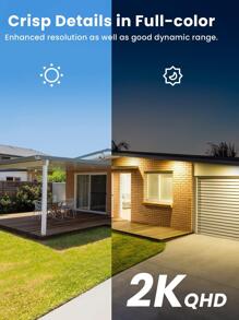 ieGeek Solar Camera Security Outdoor, Floodlight Camera Wireless 2K, Solar Outdoor Home Security Camera with 1200Lumens Flood Light, AI Detection, Color Night Vision, 2-Way Talk, Work with Alexa, IP66 - 白色 - 查看 2