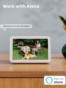 ieGeek Solar Camera Security Outdoor, Floodlight Camera Wireless 2K, Solar Outdoor Home Security Camera with 1200Lumens Flood Light, AI Detection, Color Night Vision, 2-Way Talk, Work with Alexa, IP66 - 白色 - 查看 6