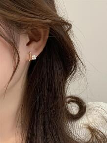 1 Par De Brincos Elegantes Estilo Coreano Com Cristais Para Mulheres/Meninas, Brincos Femininos Rabo De Peixe, Presente