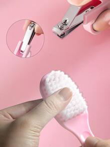 6件套婴儿护理指甲钳套装（带梳子和刷子、清洁套装）礼盒 - 粉色 - 查看 1