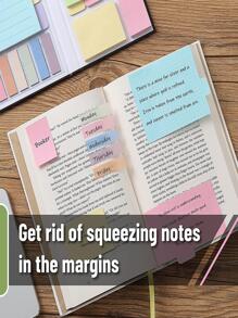 1 Set de de colores Cuaderno Funda desgarrable Nota adhesiva combinación , adecuado para estudiantes , profesores , , familias ,