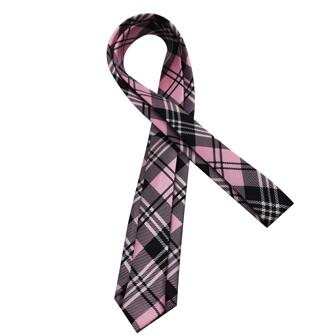 1pc Unisex Pink Tartan Checkered Casual And Fashionable Necktie Suitable For Stage Performance, Party, Valentine Day Gift Or Daily Outfit Men Necktie