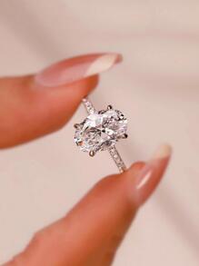 1 Nhẫn Đính Hôn Siêu Lấp Lánh Thích Hợp Cho Nữ - Bạc - Xem 2