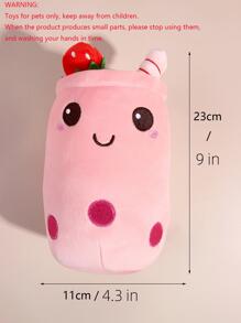 1PC Biểu Thức Thêu Trà Sữa Thiết Kế Thú Cưng Đồ Chơi Sang Trọng - Hồng - Xem 7