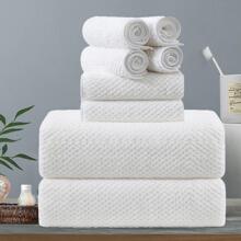 8-Piece Bath Towels Set,2 Oversized Large Bath Towels Sheet,2 Hand Towels and 4 Washcloths - 600 GSM Soft Luxury Towel Set,Highly Absorbent Quick Dry Towel Collection for Bathroom,Hotel and Spa - 白色 - 查看 1