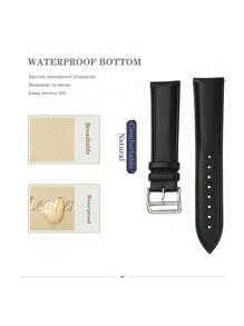 1 件男女通用 20 毫米 22 毫米软皮表带，适用于三星 Galaxy Watch、Watch GT 2 42 毫米 46 毫米、Amazfit GTR 47 毫米 - 黑色 - 查看 4