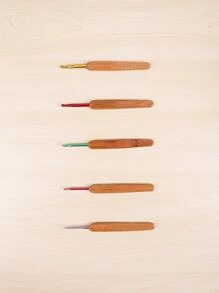 1套裝的竹子手柄勾織掛鉤 - 彩色 - 查看 6