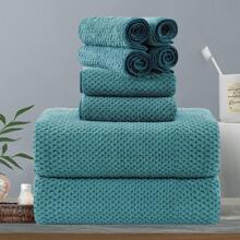 8-Piece Bath Towels Set,2 Oversized Large Bath Towels Sheet,2 Hand Towels and 4 Washcloths - 600 GSM Soft Luxury Towel Set,Highly Absorbent Quick Dry Towel Collection for Bathroom,Hotel and Spa - 青碧色 - 查看 1