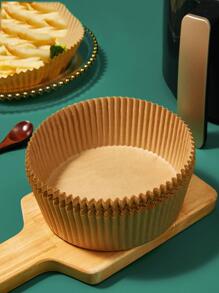 50 件/套空气炸锅烘焙纸垫，适用于烘烤面包、鸡翅、炸鸡、家用空气炸锅烹饪 - 咖啡棕 - 查看 2