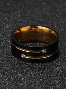 1入組時尚不銹鋼戒指適合男士日常佩戴，打造時尚外觀，適合聚會作為禮物 - 彩色 - 查看 6