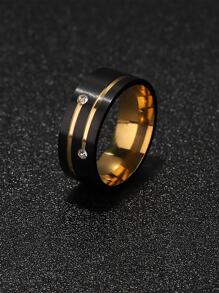 1入組時尚不銹鋼戒指適合男士日常佩戴，打造時尚外觀，適合聚會作為禮物 - 彩色 - 查看 7