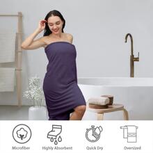8-Piece Bath Towels Set,2 Oversized Large Bath Towels Sheet,2 Hand Towels and 4 Washcloths - 600 GSM Soft Luxury Towel Set,Highly Absorbent Quick Dry Towel Collection for Bathroom,Hotel and Spa - 淺灰紫 - 查看 4