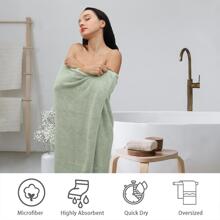 8-Piece Bath Towels Set,2 Oversized Large Bath Towels Sheet,2 Hand Towels and 4 Washcloths - 600 GSM Soft Luxury Towel Set,Highly Absorbent Quick Dry Towel Collection for Bathroom,Hotel and Spa - 綠色 - 查看 4