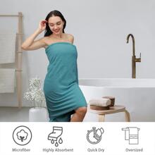 8-Piece Bath Towels Set,2 Oversized Large Bath Towels Sheet,2 Hand Towels and 4 Washcloths - 600 GSM Soft Luxury Towel Set,Highly Absorbent Quick Dry Towel Collection for Bathroom,Hotel and Spa - 青碧色 - 查看 4