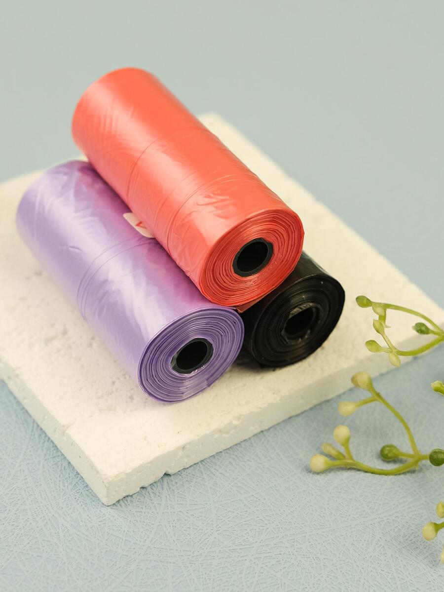 3 rollos Bolsa de basura portátil de colores de mascota - Multicolor - Ver 1
