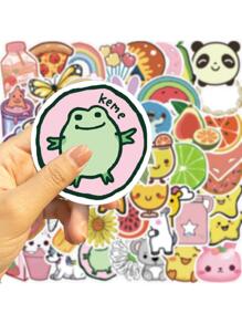 50入組可愛塗鴉裝飾貼紙 - 彩色 - 查看 7