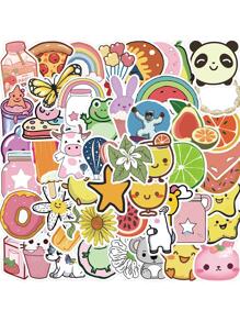 50入組可愛塗鴉裝飾貼紙 - 彩色 - 查看 4