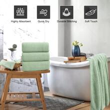 8-Piece Bath Towels Set,2 Oversized Large Bath Towels Sheet,2 Hand Towels and 4 Washcloths - 600 GSM Soft Luxury Towel Set,Highly Absorbent Quick Dry Towel Collection for Bathroom,Hotel and Spa - 綠色 - 查看 5