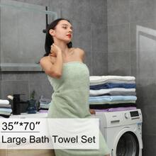 8-Piece Bath Towels Set,2 Oversized Large Bath Towels Sheet,2 Hand Towels and 4 Washcloths - 600 GSM Soft Luxury Towel Set,Highly Absorbent Quick Dry Towel Collection for Bathroom,Hotel and Spa - 綠色 - 查看 2