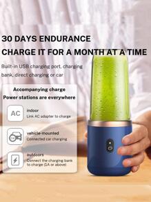 1pc Portable Usb Rechargeable Automatic Juicer For Home Use