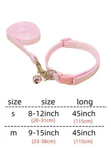 1入組寵物項圈&牽引繩套裝 - 粉色 - 查看 2