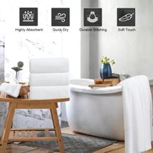 8-Piece Bath Towels Set,2 Oversized Large Bath Towels Sheet,2 Hand Towels and 4 Washcloths - 600 GSM Soft Luxury Towel Set,Highly Absorbent Quick Dry Towel Collection for Bathroom,Hotel and Spa - 白色 - 查看 6