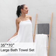 8-Piece Bath Towels Set,2 Oversized Large Bath Towels Sheet,2 Hand Towels and 4 Washcloths - 600 GSM Soft Luxury Towel Set,Highly Absorbent Quick Dry Towel Collection for Bathroom,Hotel and Spa - 白色 - 查看 2