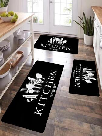 1pc Tableware Pattern Kitchen Rug ,Room Decor