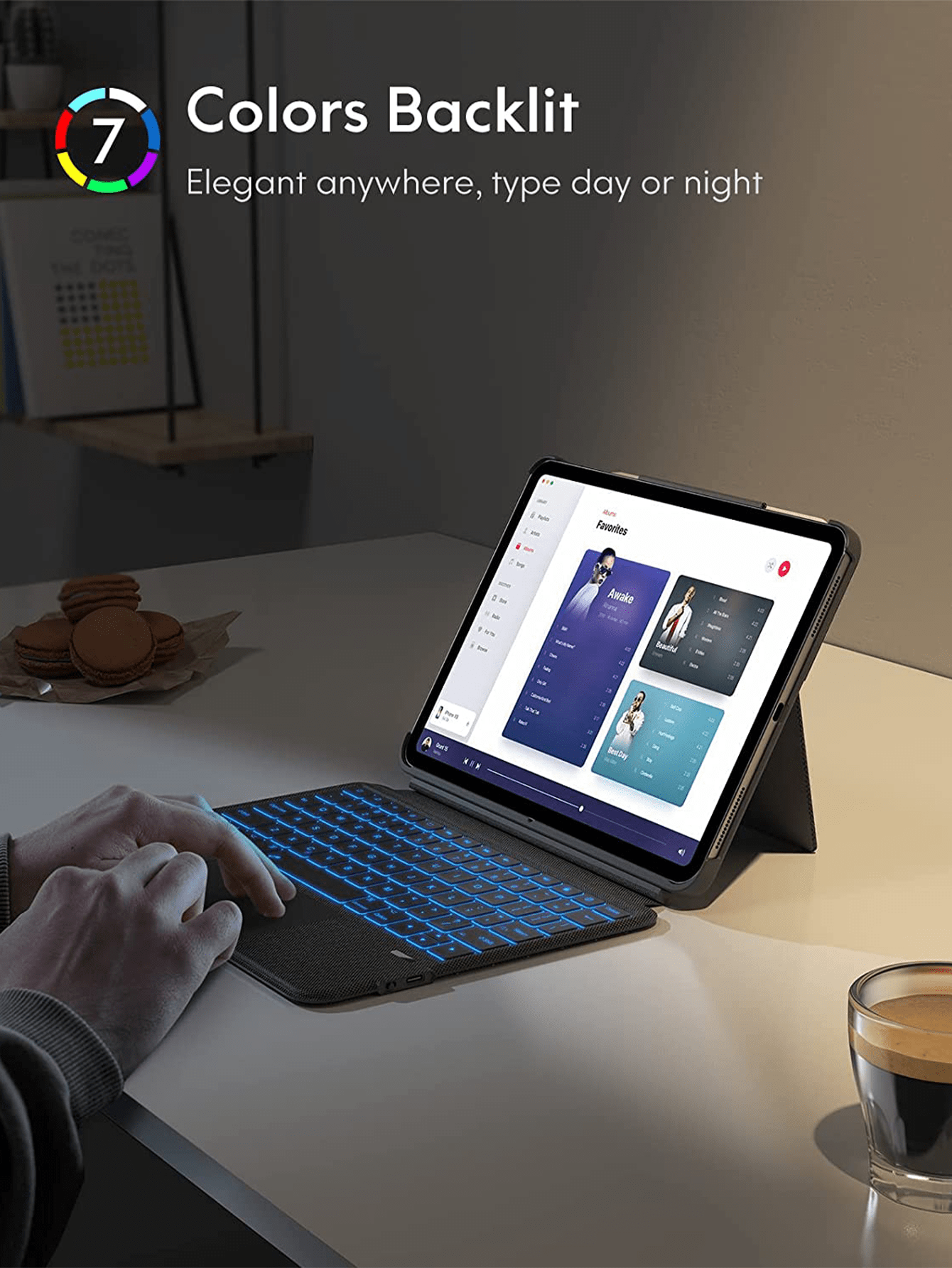 CHESONA Detachable iPad Pro 11inch Case with Keyboard (4th Gen 2022), MultiTouch