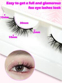 5 Cặp Lông Mi Giả Toàn Bộ Kiểu Mắt Mèo 15mm Lông Mi Giả Dài Đuôi Lông Mi Giả Kiểu Mắt Cáo Lông Mi Giả Kiểu Lông Chồn - màu đen - Xem 6