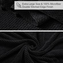 8-Piece Bath Towels Set,2 Oversized Large Bath Towels Sheet,2 Hand Towels and 4 Washcloths - 600 GSM Soft Luxury Towel Set,Highly Absorbent Quick Dry Towel Collection for Bathroom,Hotel and Spa - 黑色 - 查看 7