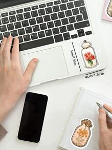 100pcs/Pack Vintage Creative Flower Vase Graffiti Stickers Back To School - Multicolor - View 2