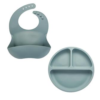 2入組盤子和可調節圍兜套裝