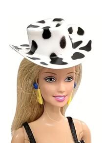 10入組微型牛仔帽適用於生日派對禮品裝飾用品,合適的適用於嬰兒DIY派對和娃娃屋玩具 - 黑與白 - 查看 2