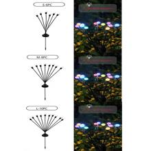 1 Set Outdoor Solar Firefly Colorful Decorative Light String, Creative Yard Garden Atmosphere Lamp, Lawn Ground Stake Light