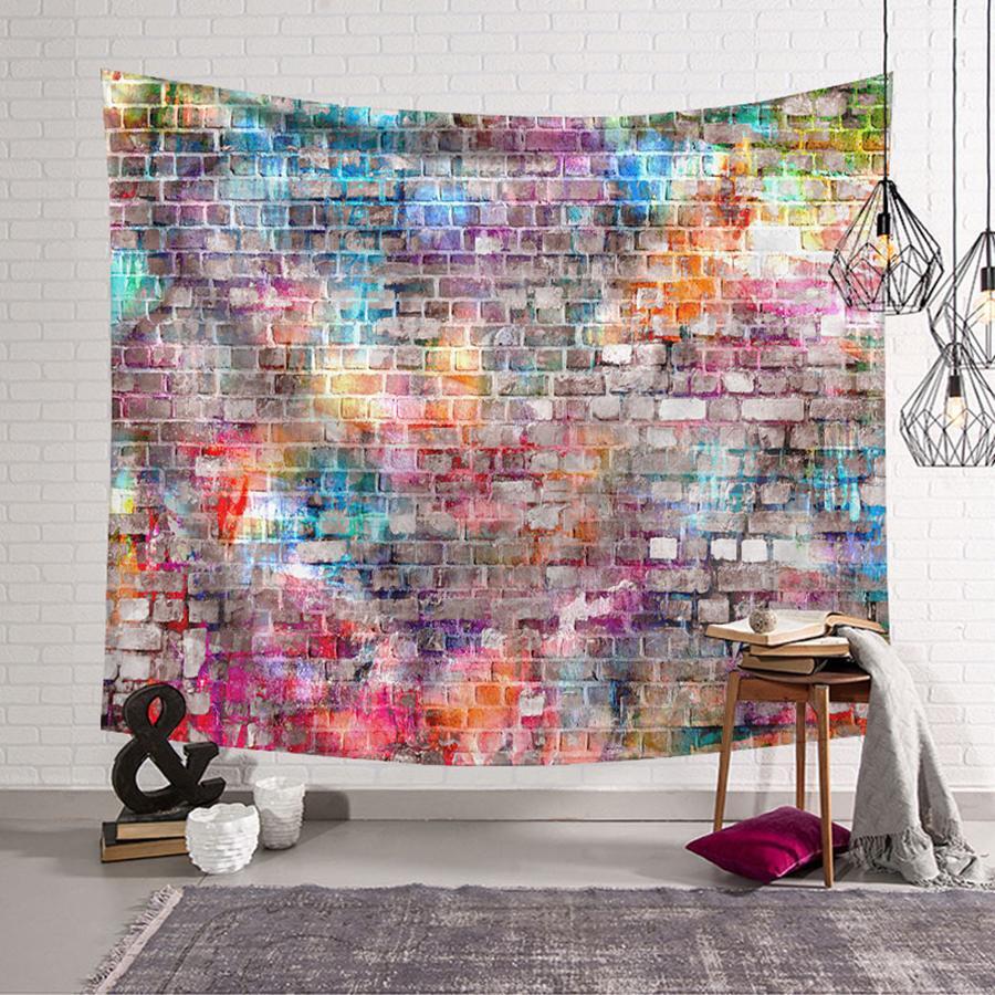 1入組磚塊圖案掛毯 - 彩色 - 查看 1