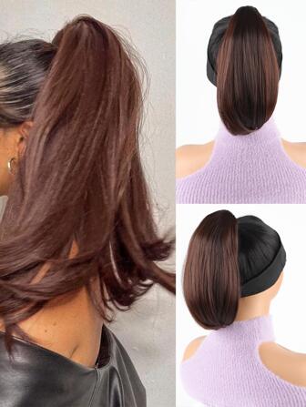 短卷馬尾合成纖維接髮