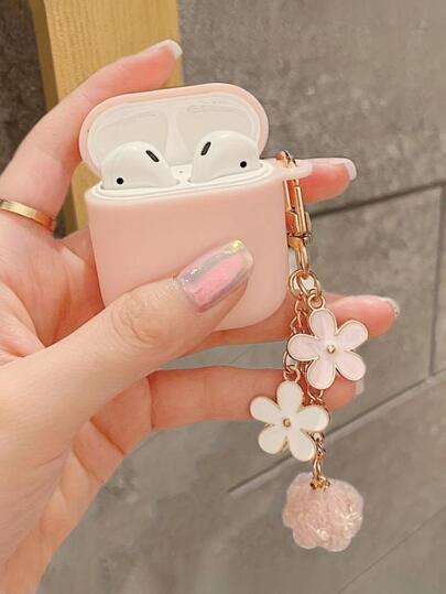 Minimalist Flower Design Compatible With AirPods Protection Case, Apple Bluetooth Liquid Silicone Earphone Cover