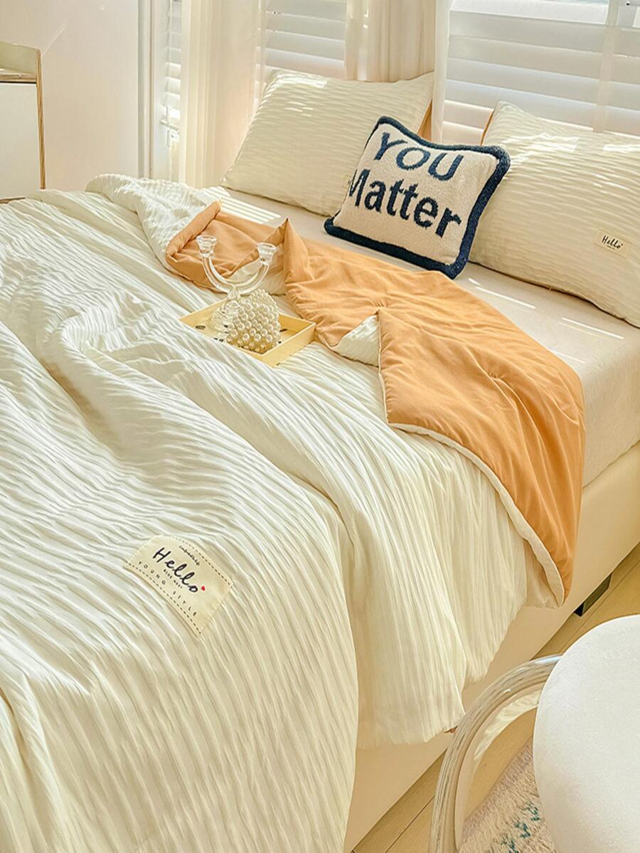 1 pieza Edredón de verano suave con cómodo - Beis - Ver 1