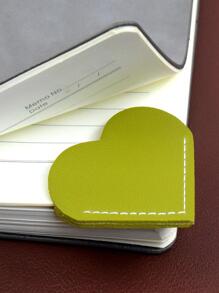 Set de 5 piezas/10 piezas/20 piezas de clips de páginas con forma de corazón de piel de PU, mini marcadores de libros portátiles con forma de corazón para negocios, escuela, biblioteca como regalo - Multicolor - Ver 4