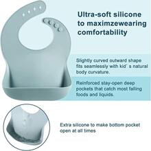 2pcs/set Toddler Feeding Plate And Adjustable Bib - Pink - View 7