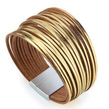 1pc European And American Style Zinc Alloy & Pu Leather Fashion Commuting Women's Bracelet