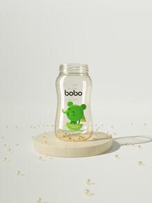 1入組嬰兒260ml卡通大象和字母圖案可愛奶瓶適用於日常生活