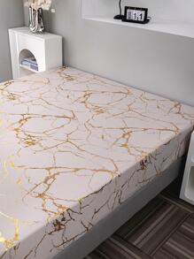 3入組大理石紋樣式印花床單帶金箔 - 咖啡棕 - 查看 6