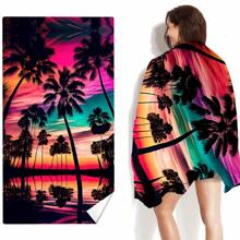 1 pezzo Asciugamano da spiaggia oversize, grande, super assorbente, in microfibra, di moda, 150 x 75 cm, must-have estivo, adatto per uomo e donna, antivento, protezione solare, spiaggia, festa, viaggio, campeggio, accessori da spiaggia, regalo per le vacanze - Rosso - Visualizzare 2