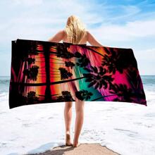 1 pezzo Asciugamano da spiaggia oversize, grande, super assorbente, in microfibra, di moda, 150 x 75 cm, must-have estivo, adatto per uomo e donna, antivento, protezione solare, spiaggia, festa, viaggio, campeggio, accessori da spiaggia, regalo per le vacanze - Rosso - Visualizzare 4