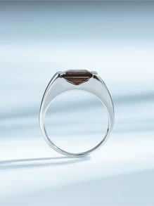 1pc 925 Silver Natural Citrine Ring - Silver - View 4
