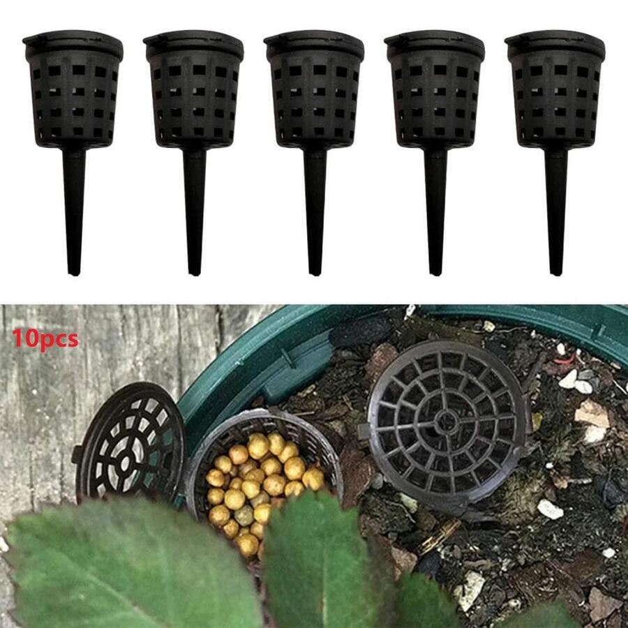 10pcs/Set Fertilizer Basket With Lid Portable Fertilizer Box Park Bonsai Fertilizer Container Household Tool Garden Accessories - Black - View 1